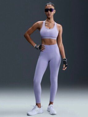 Nike One Dri-FIT 7/8 Leggings Large Lilac Ice High Rise Pocket Activewear